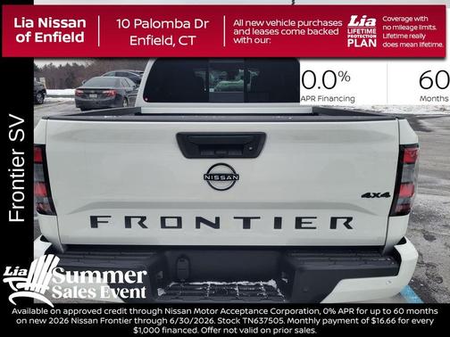 Glacier White 2026 Nissan Frontier SV