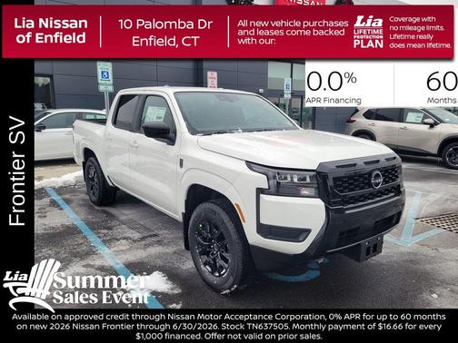 Glacier White 2026 Nissan Frontier SV