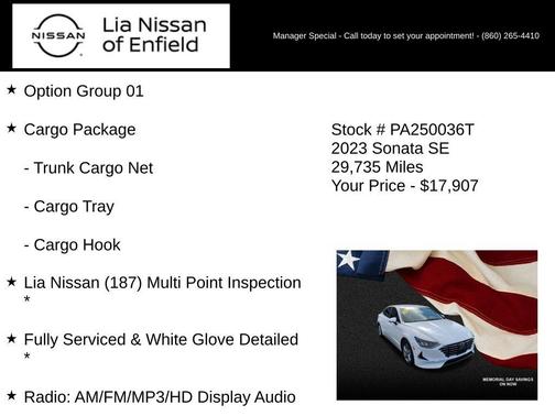 White 2023 Hyundai SONATA SE
