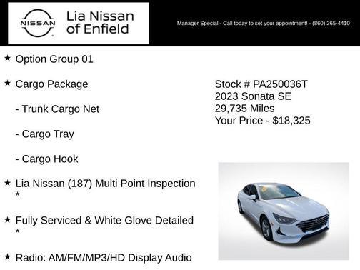 White 2023 Hyundai SONATA SE