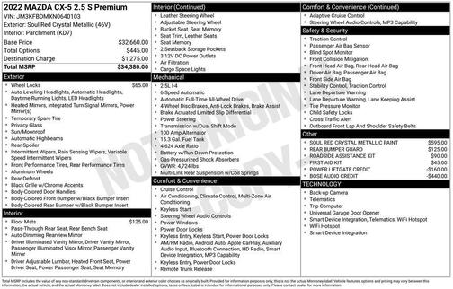 2022 Mazda CX-5 2.5 S Premium