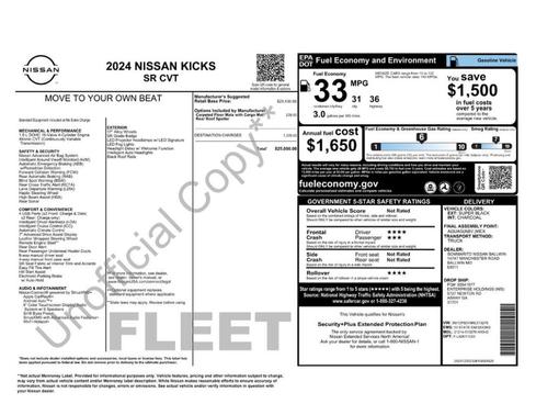 Super Black 2024 Nissan Kicks SR