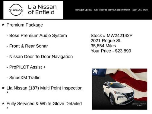 White 2021 Nissan Rogue SL