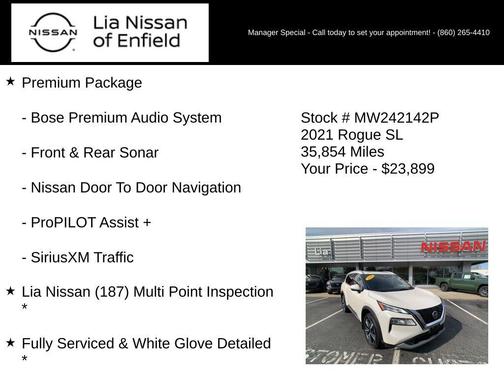 White 2021 Nissan Rogue SL