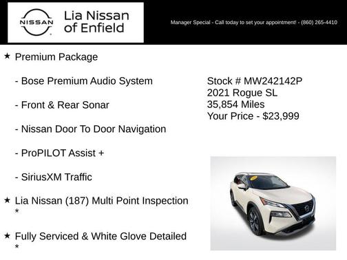 White 2021 Nissan Rogue SL