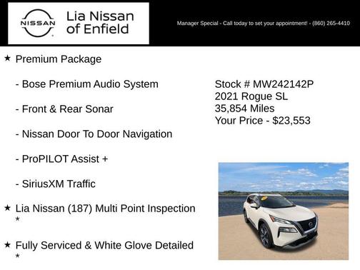 White 2021 Nissan Rogue SL