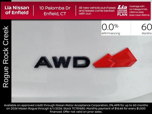 Everest White P 2026 Nissan Rogue Rock Creek