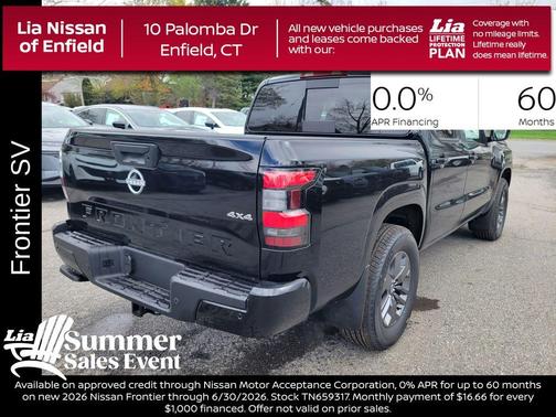 Black 2026 Nissan Frontier SV