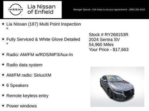 Gun Metallic 2024 Nissan Sentra SV