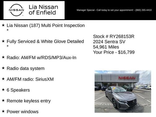 Gun Metallic 2024 Nissan Sentra SV