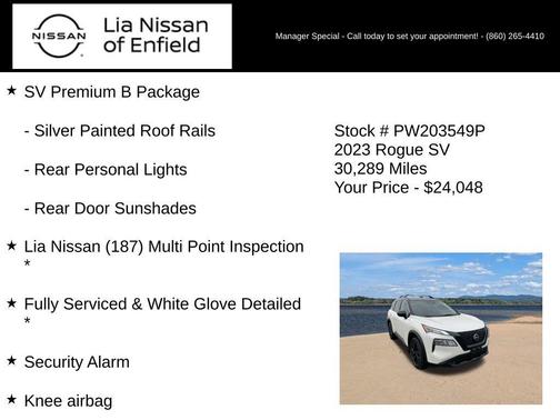 2 Tone White / Black Roof 2023 Nissan Rogue SV