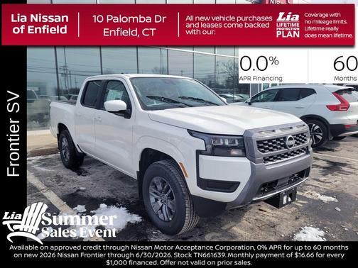 Glacier White 2026 Nissan Frontier SV