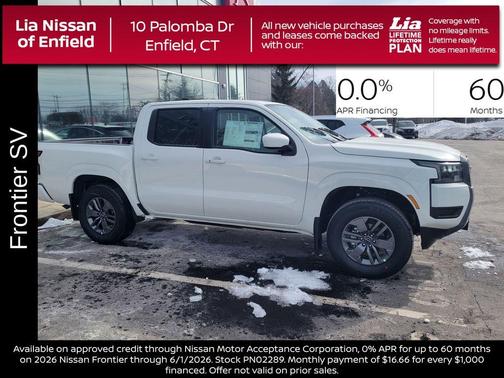Glacier White 2026 Nissan Frontier SV