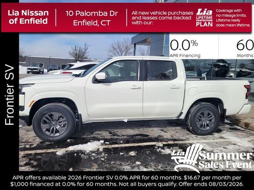 Glacier White 2026 Nissan Frontier SV