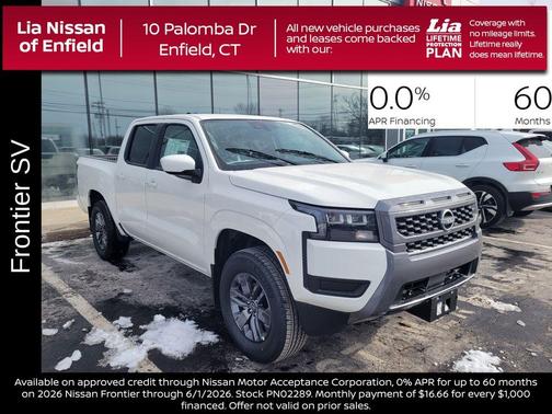 Glacier White 2026 Nissan Frontier SV