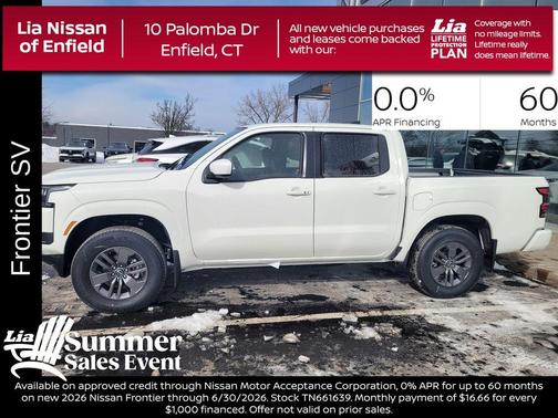 Glacier White 2026 Nissan Frontier SV