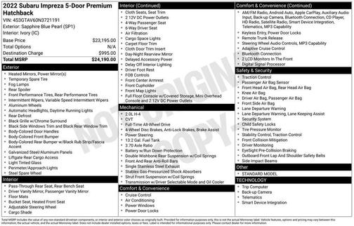 2022 Subaru Impreza Premium