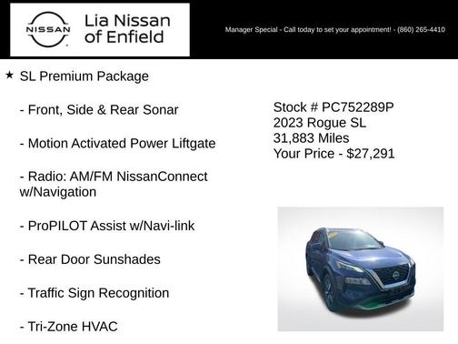Caspian Blue 2023 Nissan Rogue SL