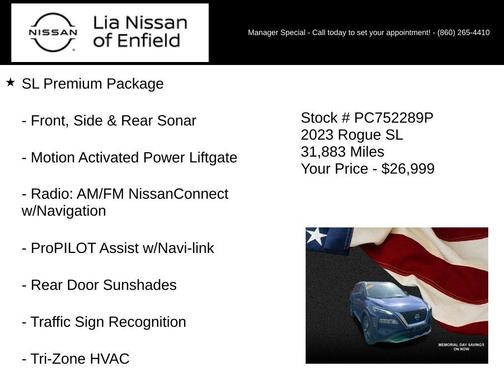 Caspian Blue 2023 Nissan Rogue SL