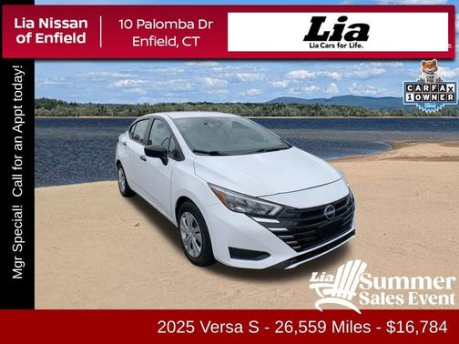 Cloud White 2025 Nissan Versa S