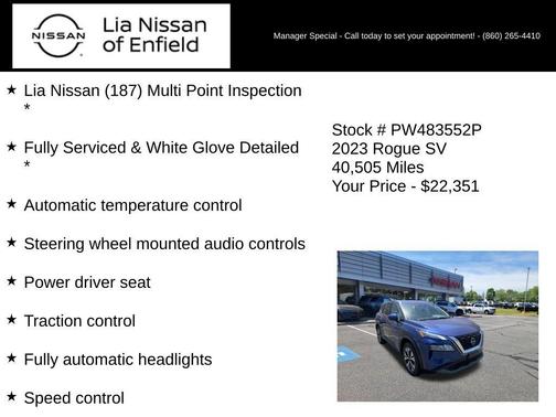 Caspian Blue Metallic 2023 Nissan Rogue SV
