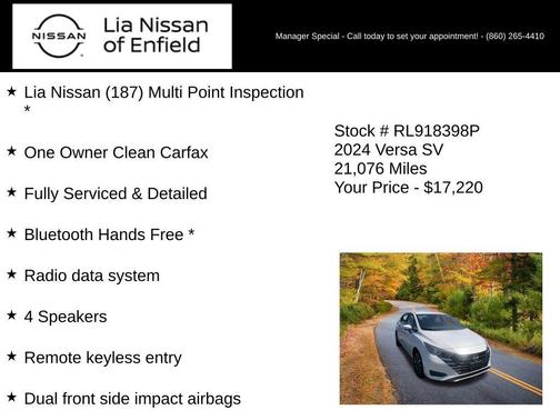 Aspen White 2024 Nissan Versa 1.6 SV