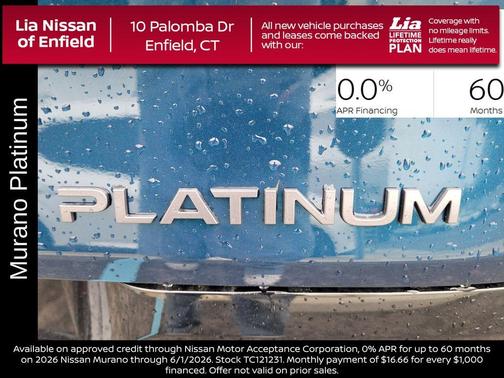 Aurora Blue Pea 2026 Nissan Murano Platinum