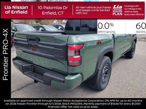 Green 2026 Nissan Frontier PRO-4X
