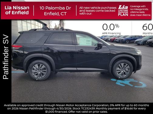 Black 2026 Nissan Pathfinder SV
