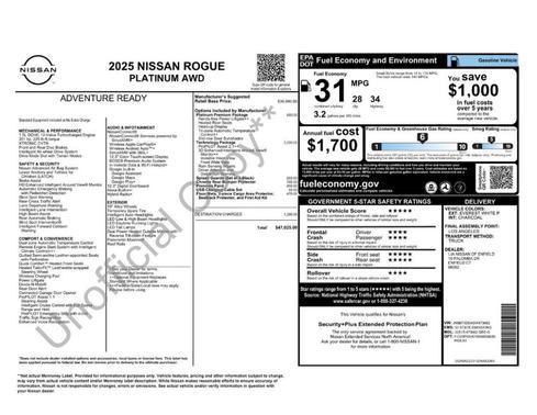 Everest White P 2025 Nissan Rogue Platinum