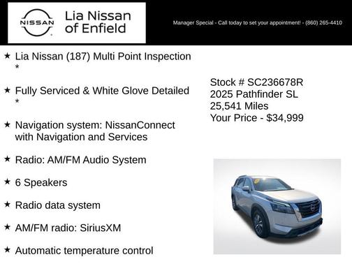 Brilliant Silver Metallic 2025 Nissan Pathfinder SL