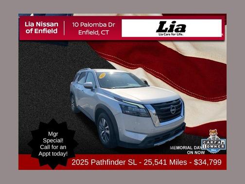 Brilliant Silver Metallic 2025 Nissan Pathfinder SL