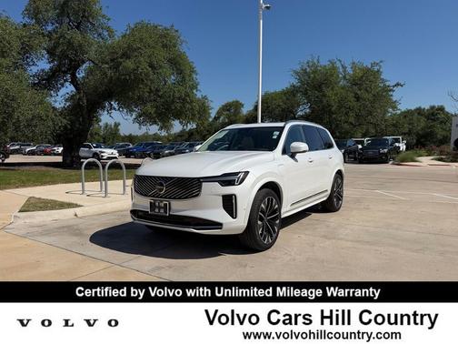 Crystal White Pearl 2026 Volvo XC90 Plug-In Hybrid Ultra, T8 AWD, Electric/Gasoline, Bright, 7 Seats