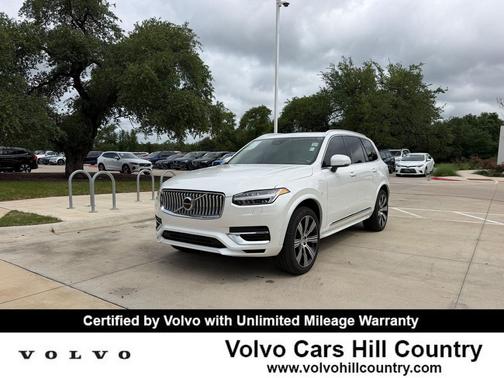Crystal White Metallic 2025 Volvo XC90 Plug-In Hybrid T8 Ultra 7-Seater
