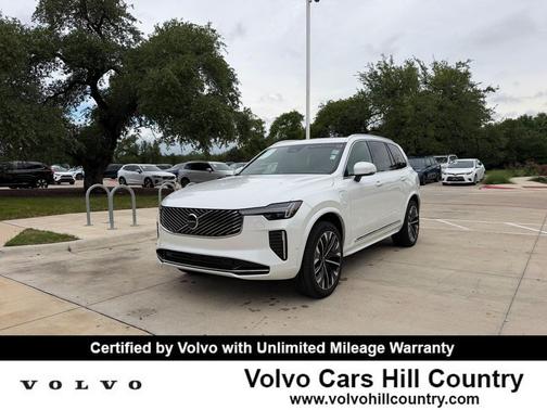 Crystal White Pearl 2026 Volvo XC90 Plug-In Hybrid Ultra, T8 AWD, Electric/Gasoline, Bright, 6 Seats
