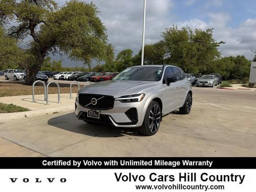 Silver Dawn Metallic 2025 Volvo XC60 Plug-In Hybrid Ultra, T8 AWD Electric/Gasoline, Dark