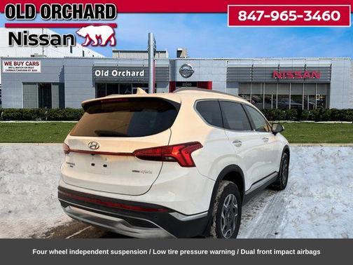 Quartz White 2022 Hyundai SANTA FE HEV Blue