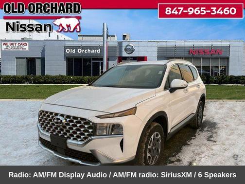 Quartz White 2022 Hyundai SANTA FE HEV Blue