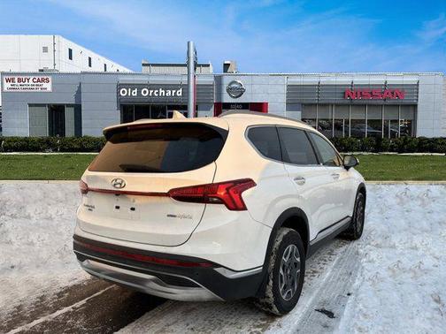 Quartz White 2022 Hyundai SANTA FE HEV Blue