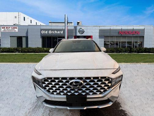 Quartz White 2022 Hyundai SANTA FE HEV Blue