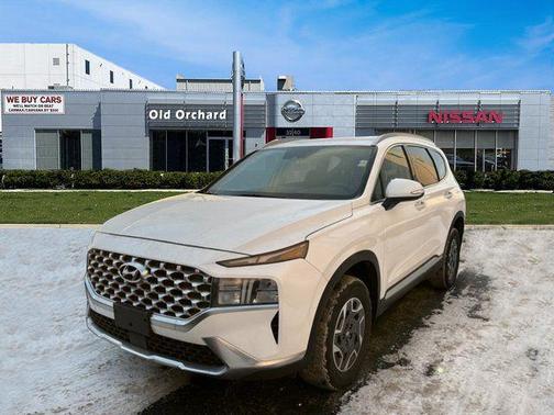 Quartz White 2022 Hyundai SANTA FE HEV Blue