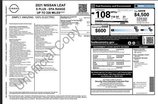 2021 Nissan Leaf S PLUS 62 kWh