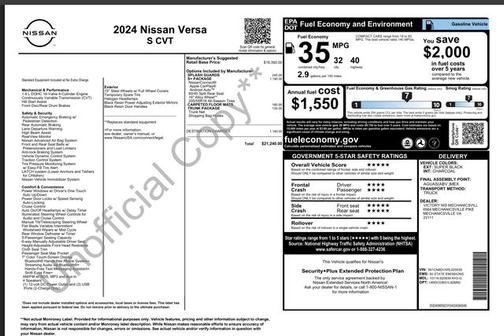 2024 Nissan Versa 1.6 S