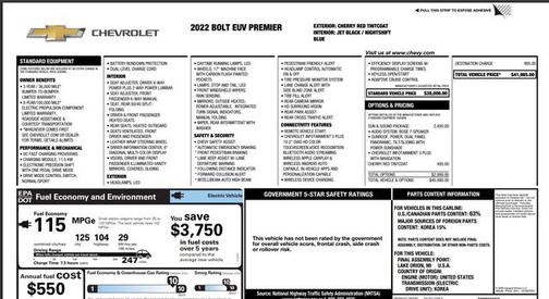 2022 Chevrolet Bolt EUV FWD Premier