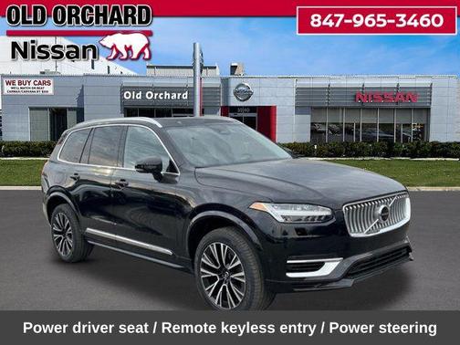 Onyx Black Metallic 2023 Volvo XC90 Recharge Plug-In Hybrid T8 Plus Bright Theme 7-Seater