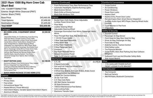 2021 RAM 1500 Big Horn/Lone Star