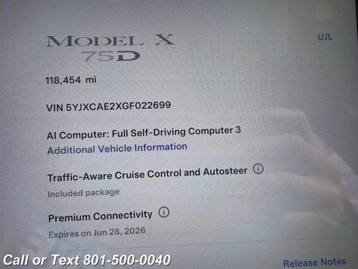 Black 2016 Tesla Model X 75D