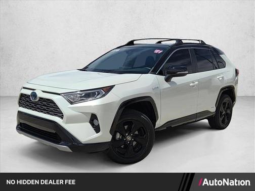 Blizzard Pearl/Midnight Black Metallic 2021 Toyota RAV4 Hybrid SE
