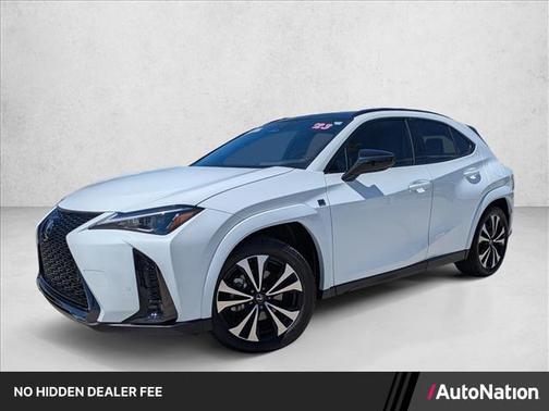 Ultra White with Obsidian Roof 2025 Lexus UX 300h F SPORT Design
