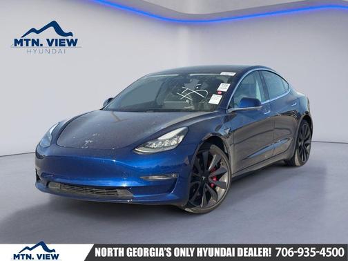 Blue 2020 Tesla Model 3 Performance